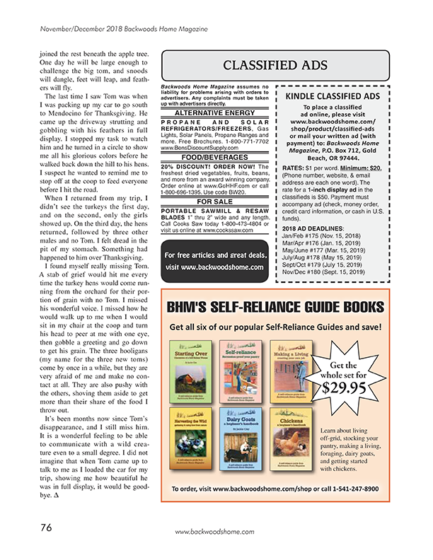 Classified Ads from our Current Issue